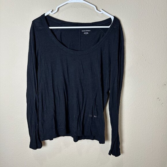 BANANA REPUBLIC Cozy Slub Long Sleeve Crew Neck Sweater T SHirt Size Large - Picture 2 of 6